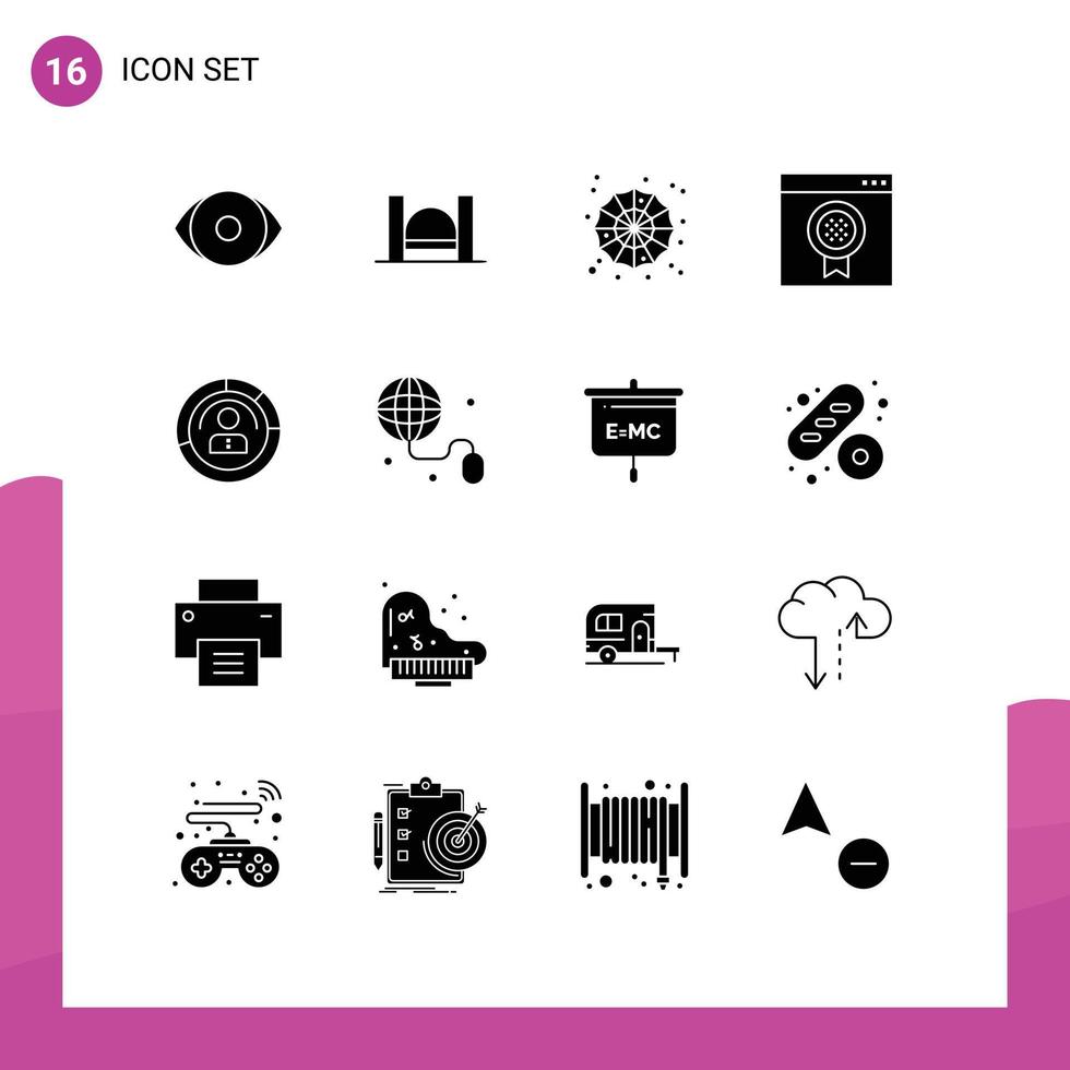 16 tematiska vektor fast glyfer och redigerbar symboler av diagram medalj flod browser skrämmande redigerbar vektor design element