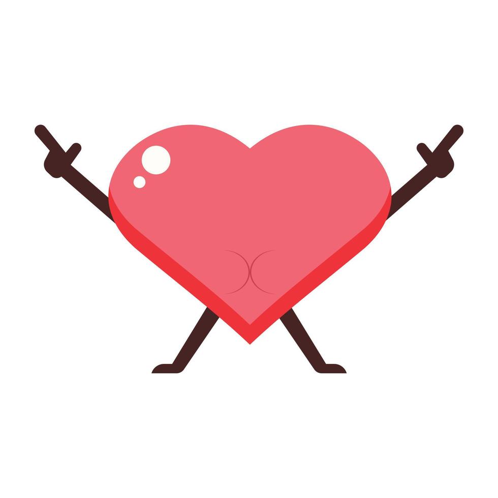 tecknad serie hjärta karaktär. söt kärlek symboler med ansikte vektor