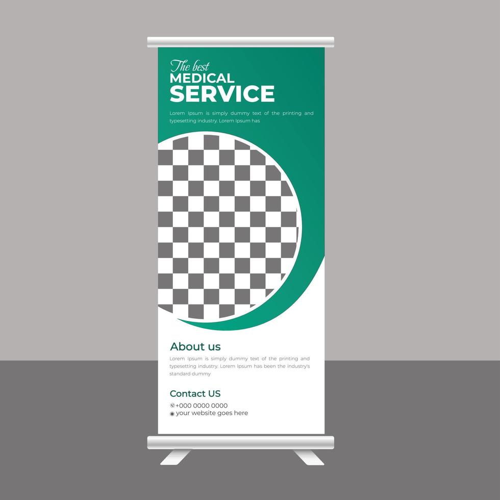 medizinische Roll-up-Cover-Design-Vorlage Post-Healthcare-Banner-Ständer vektor