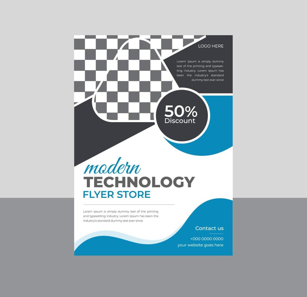 modern digital teknologi flygblad, affisch mall design vektor