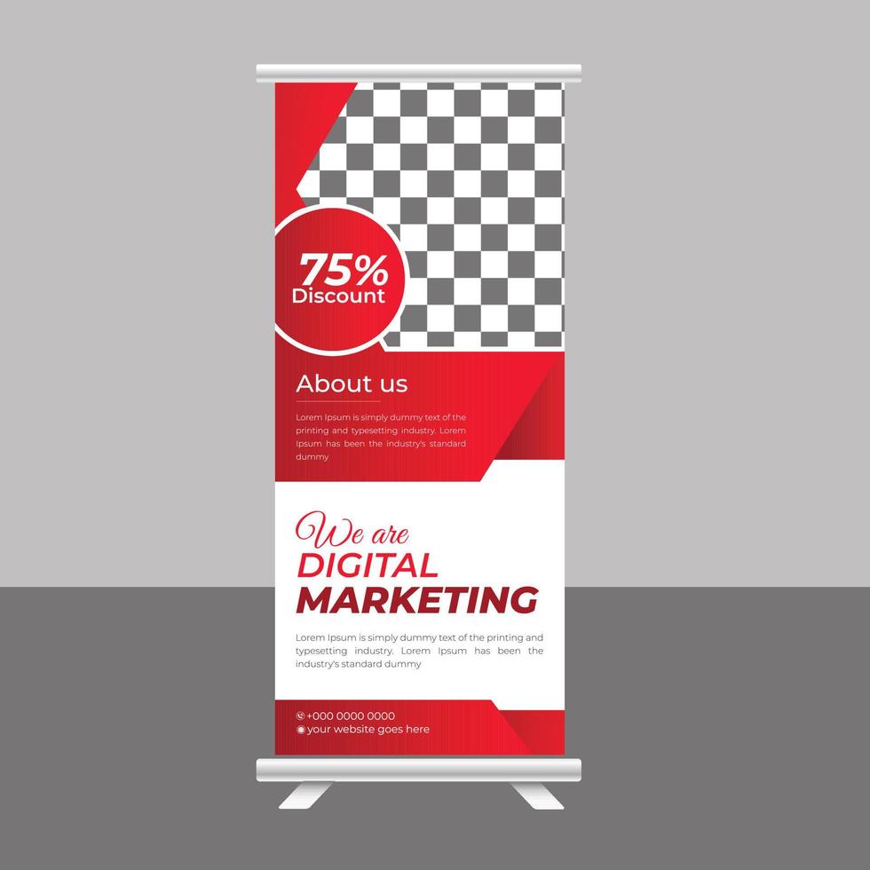 Corporate Modern Roll-Up-Banner Standee-Vorlage vektor