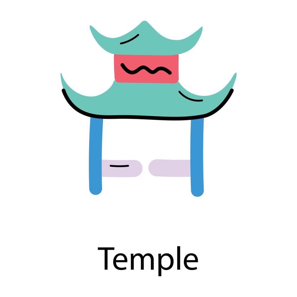 trendige Tempelkonzepte vektor