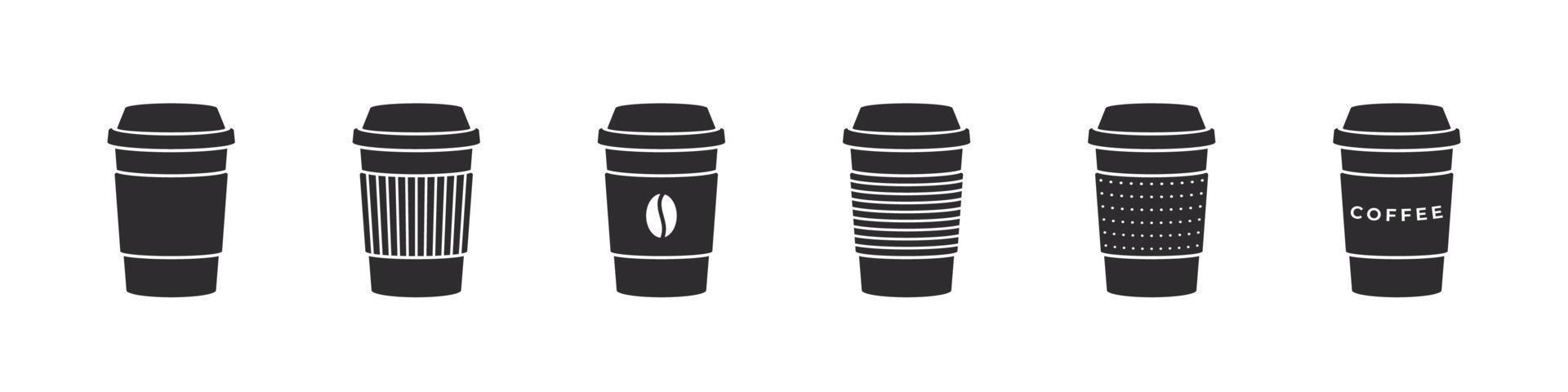 kaffe ikoner. kaffe kopp ikoner. olika koppar av kaffe. vektor illustration