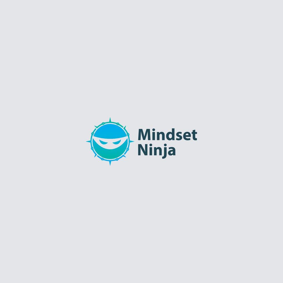 ninja krigare ikon. enkel blå ninja huvud logotyp illustration design vektor