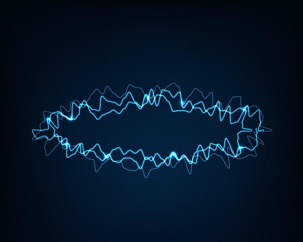 abstrakter hintergrund runder vektor elektrisches licht. Funkenblitz-Effekt. helle geschwungene Linie. Neon leuchtende Kurven.