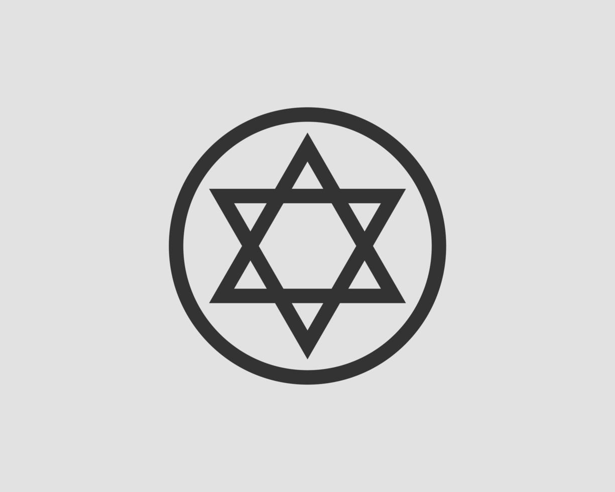 jewish stjärna av David ikon. vektor sex spetsig stjärnor symbol.