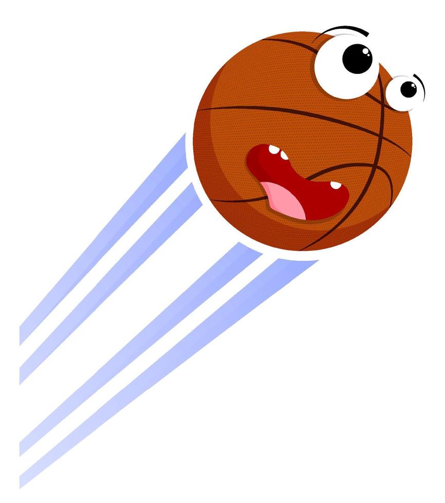 högt rolig galen boll för basketboll flugor med bra hastighet efter stark kasta. sport Utrustning. vektor