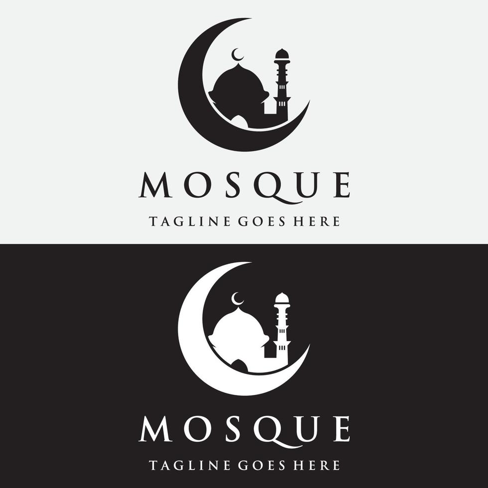 einzigartige, moderne und kreative luxus-moschee-logo-vorlage mit monogram.logo für islamische, ramadan, unternehmen. vektor