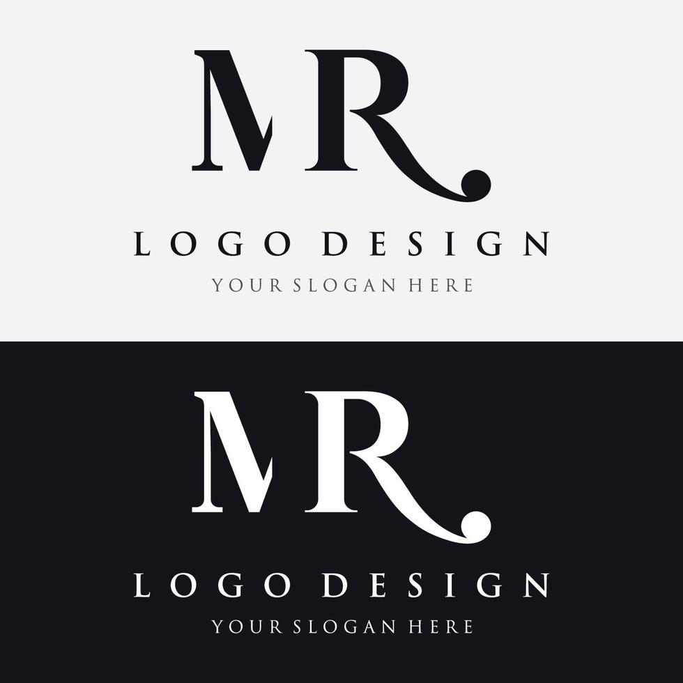 Luxus-Buchstabenlogo mr, rm, m, r mit einem eleganten, modernen und einzigartigen Monogramm. Logo für Visitenkarte, Geschäft, Marke, Firma. vektor