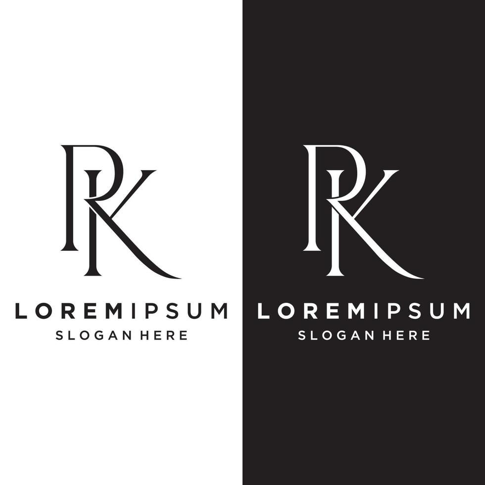 lyx rk , kr , k , r brev logotyp mall med elegant och unik monogram. logotyp för företag kort , företag , varumärke , företag. vektor