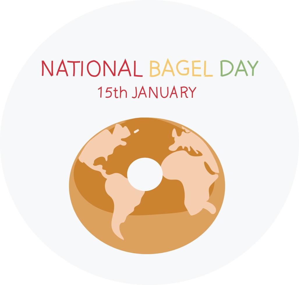 15 januari är nationell bagel dag vektor illustration