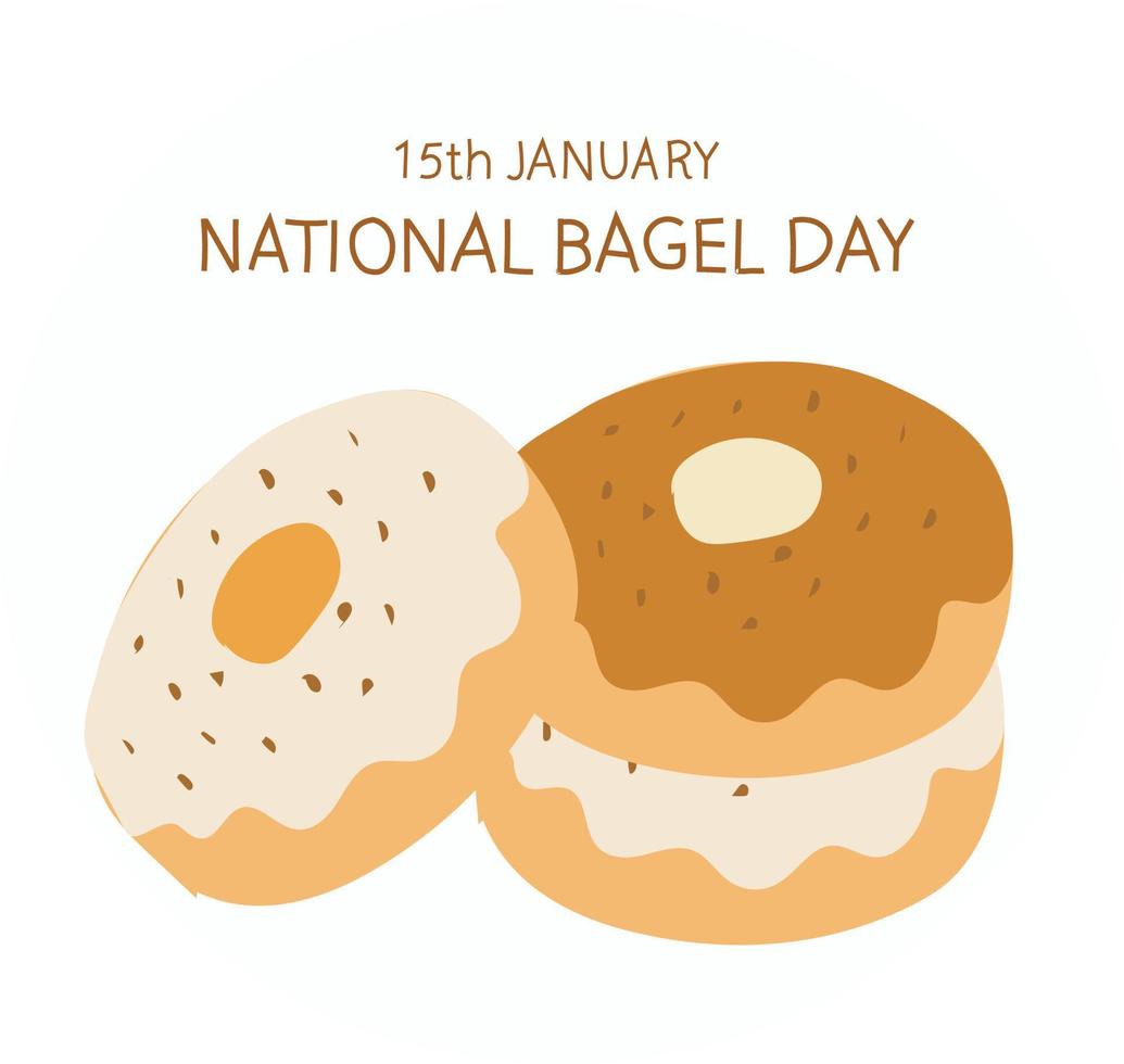 15 januari är nationell bagel dag vektor illustration