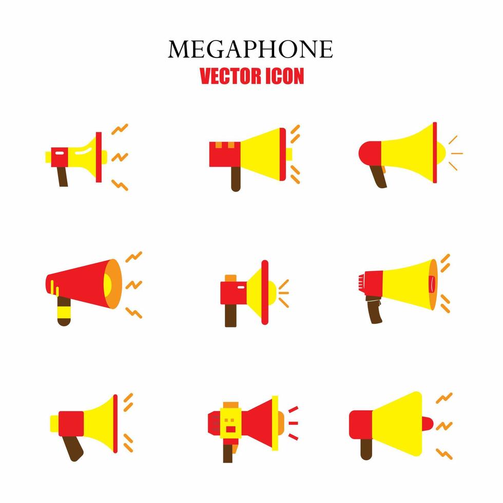 megafon ikon uppsättning. stock vektor illustration.