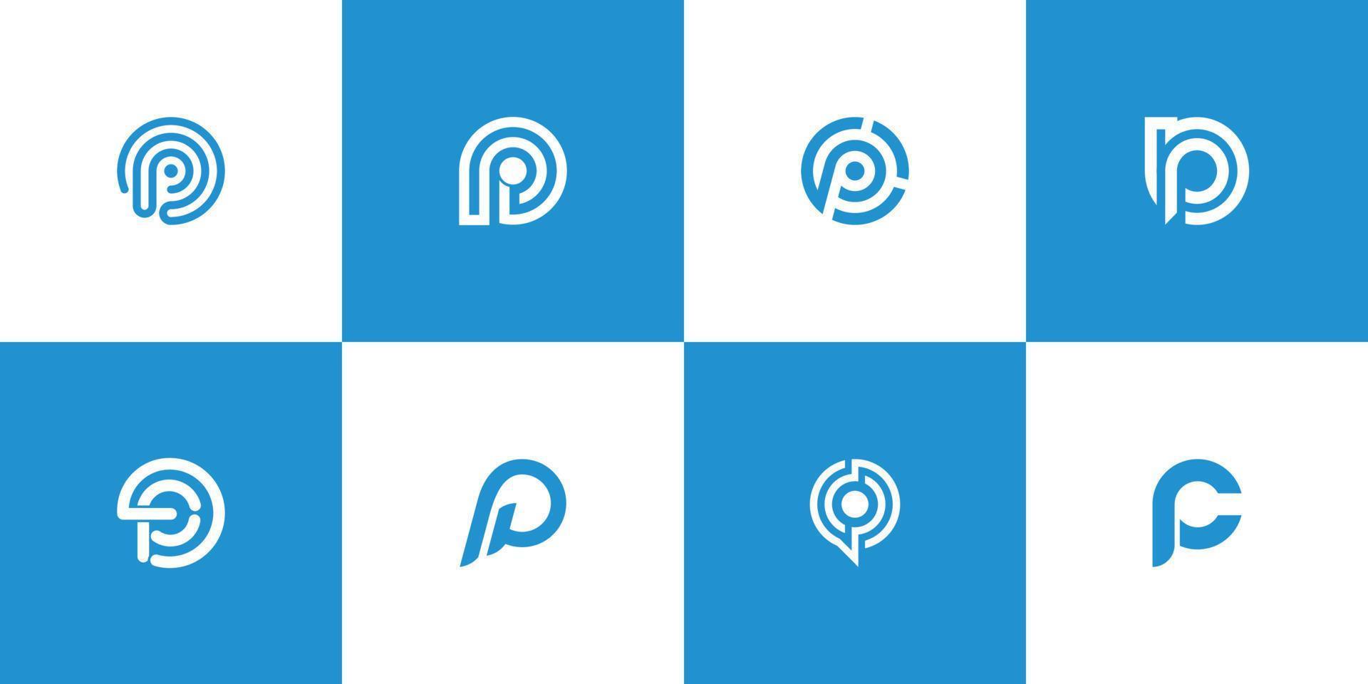 bokstaven p logotyp ikon designmall element vektor