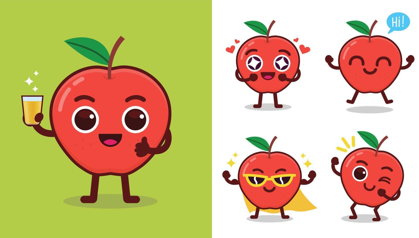 röd äpple vektor maskot