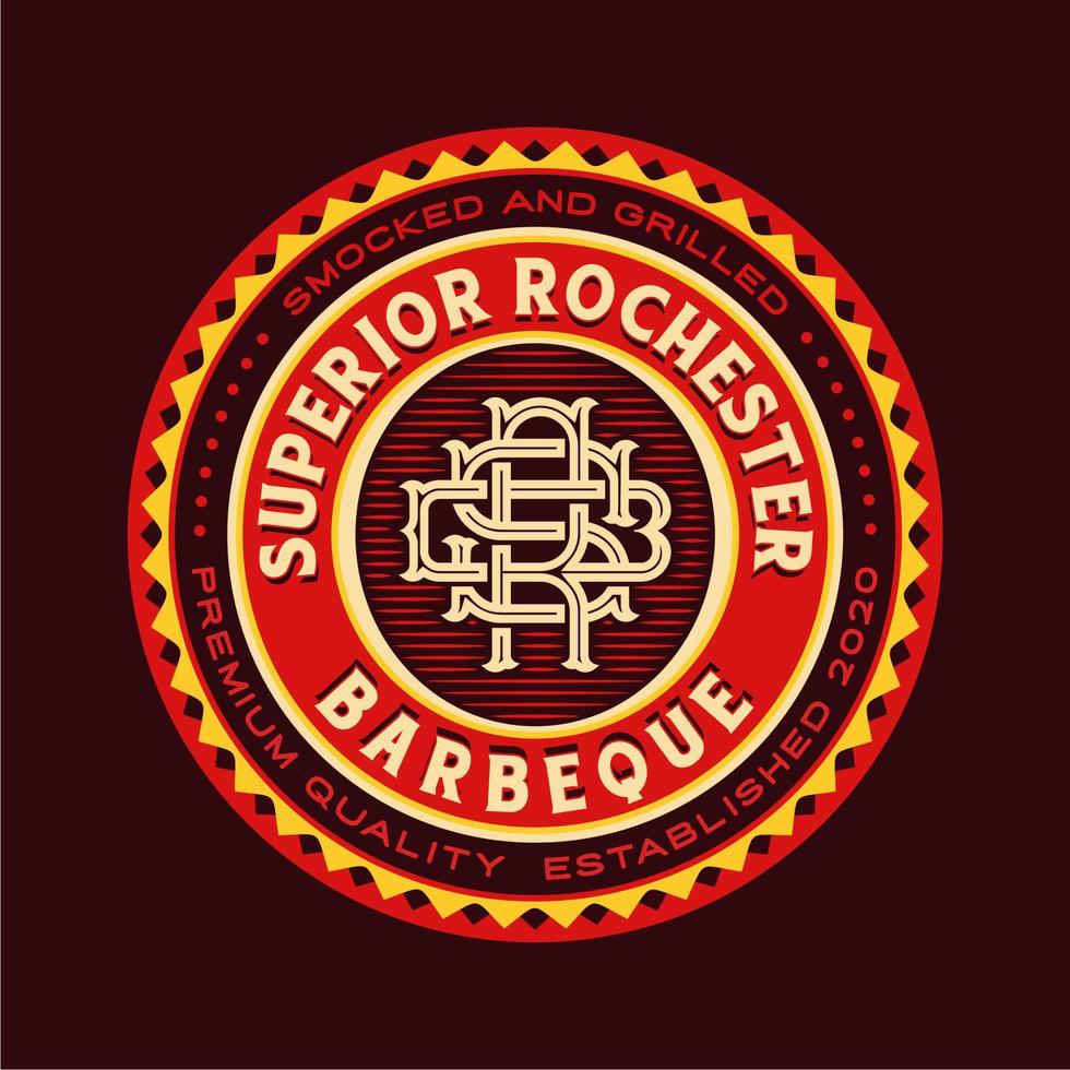 monogramm anfangsbuchstabe srb brs rsb logo design. Geschäft anfänglicher Symbolvektor. Vintage-Abzeichen-Emblem-Stil vektor