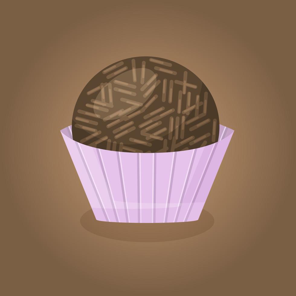 traditionelles brasilianisches dessert brigadeiro. Illustration des lateinamerikanischen Gerichts. vektor