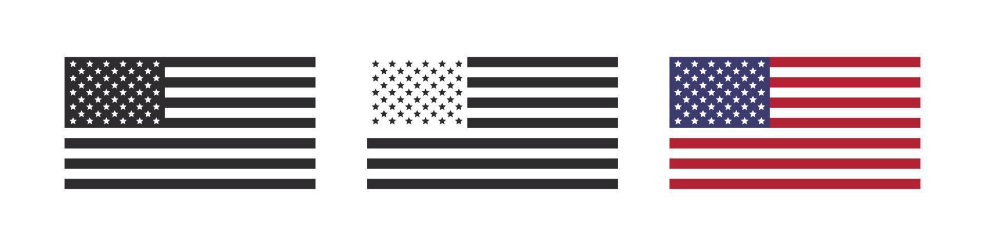 Flaggen der Vereinigten Staaten von Amerika. Flaggensymbole. Vektor-Illustration vektor