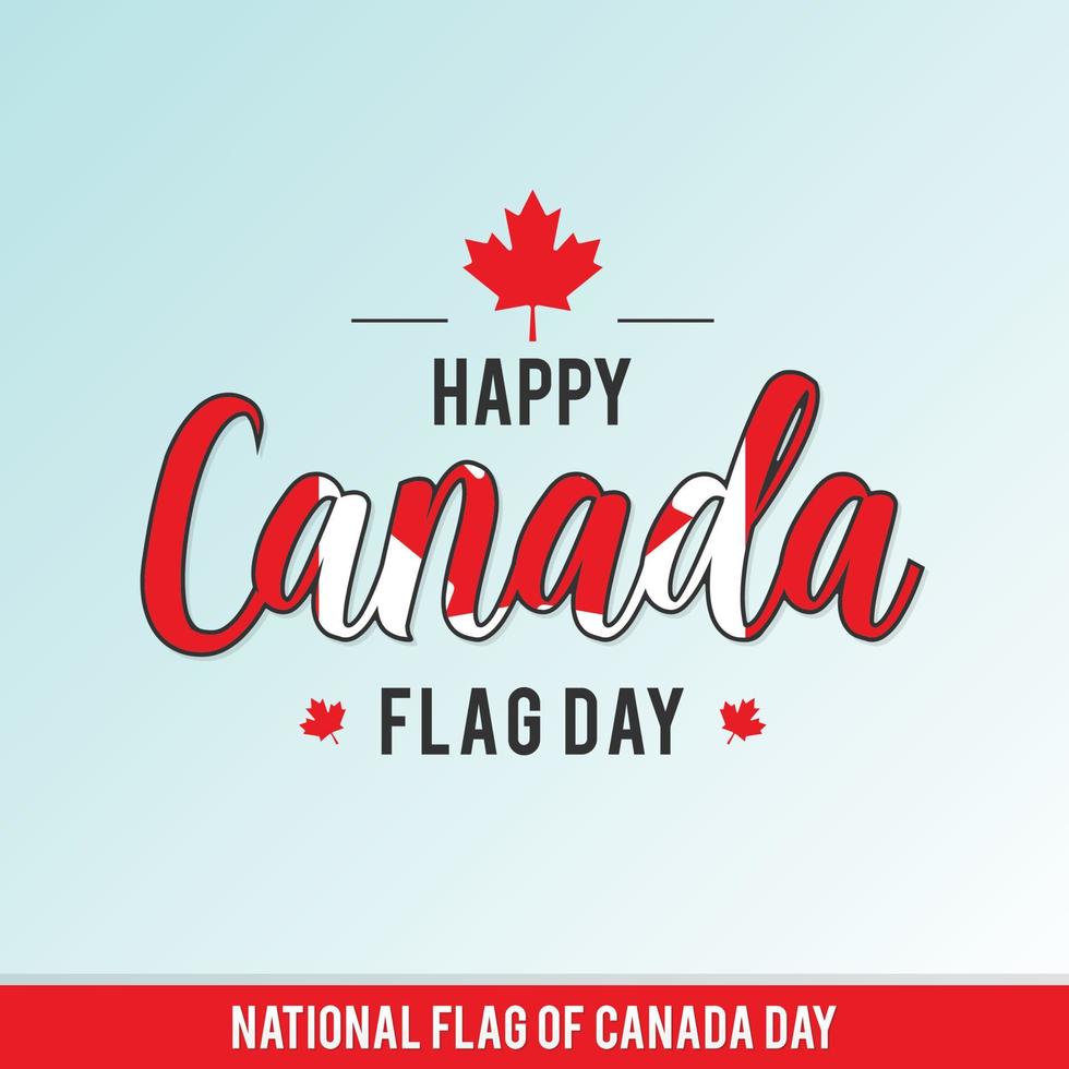 nationalflagge der kanada-tagesentwurfsvorlage mit flagge auf kanada-brief vektor