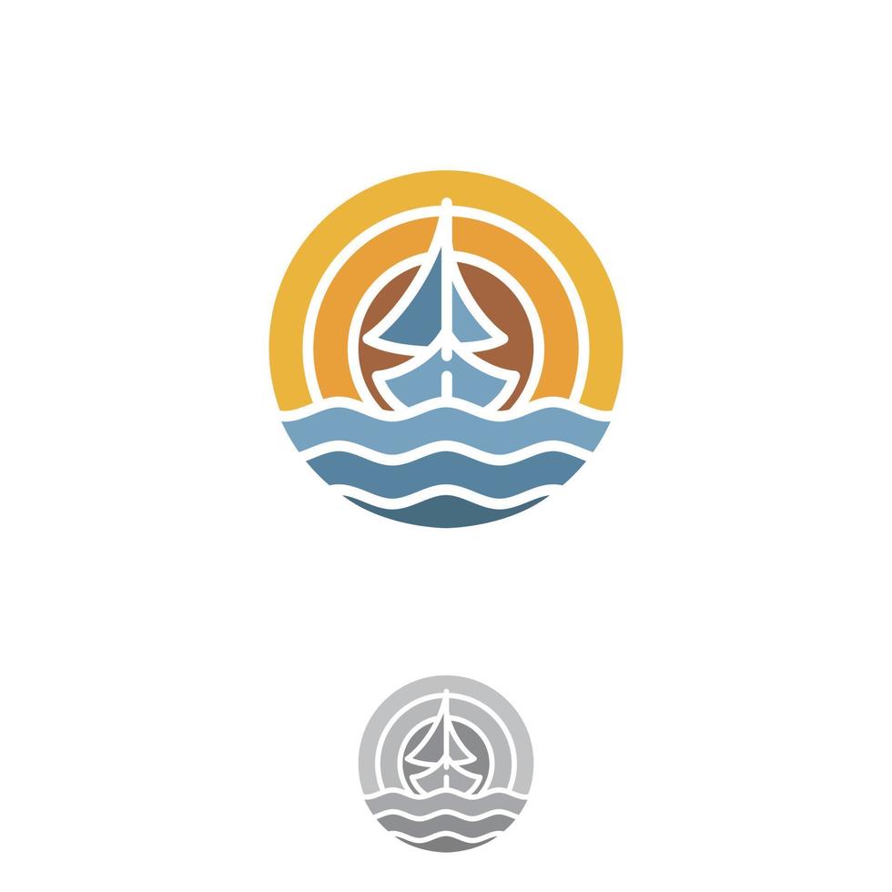 farbenfrohes Design-Segelschiff-Logo für Elementdesign vektor