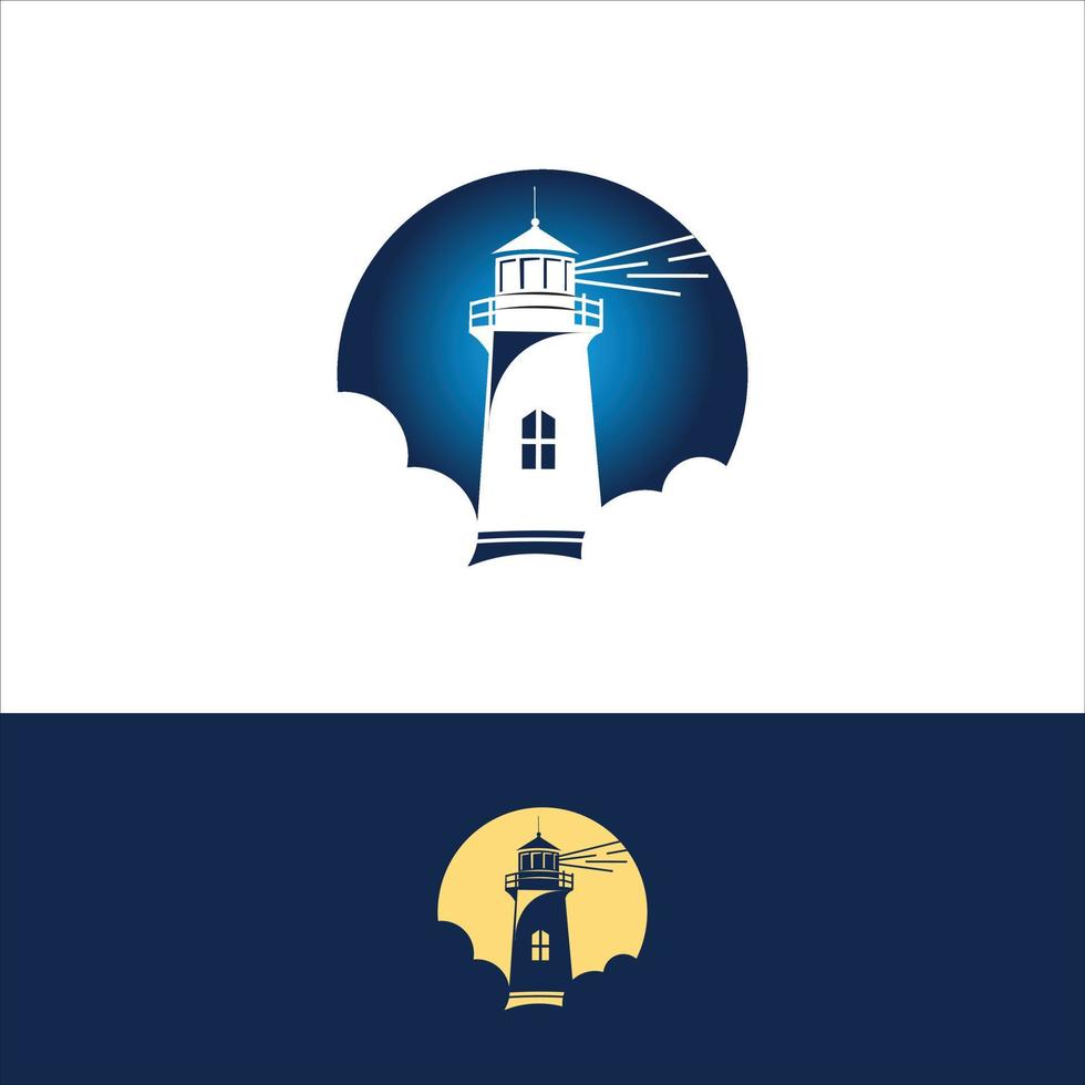 Silhouette Symbol Leuchtturm Logo-Design vektor