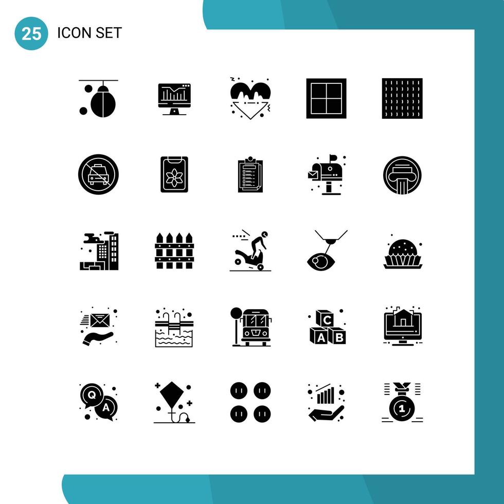 Stock Vector Icon Pack mit 25 Zeilen Zeichen und Symbolen für Raum Haus Monitor Home Love editierbare Vektordesign-Elemente