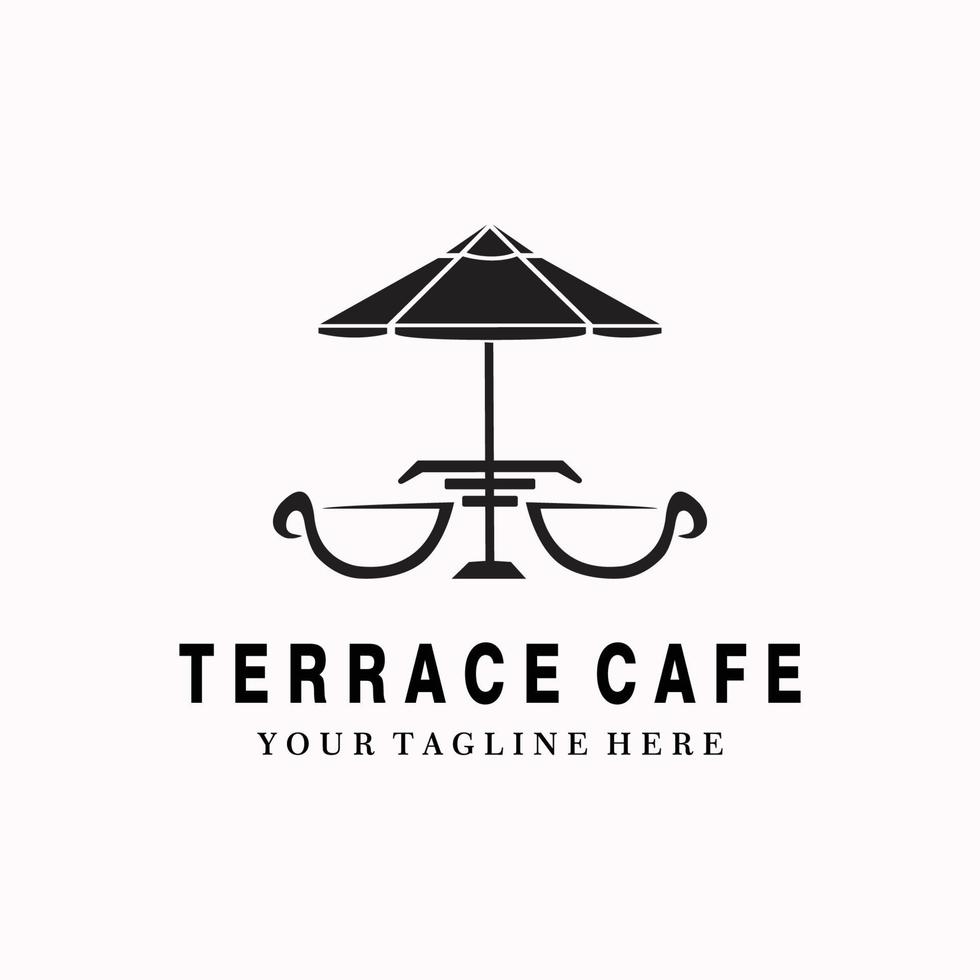 terrass Kafé logotyp vektor illustration design , minimalistisk ikon mall