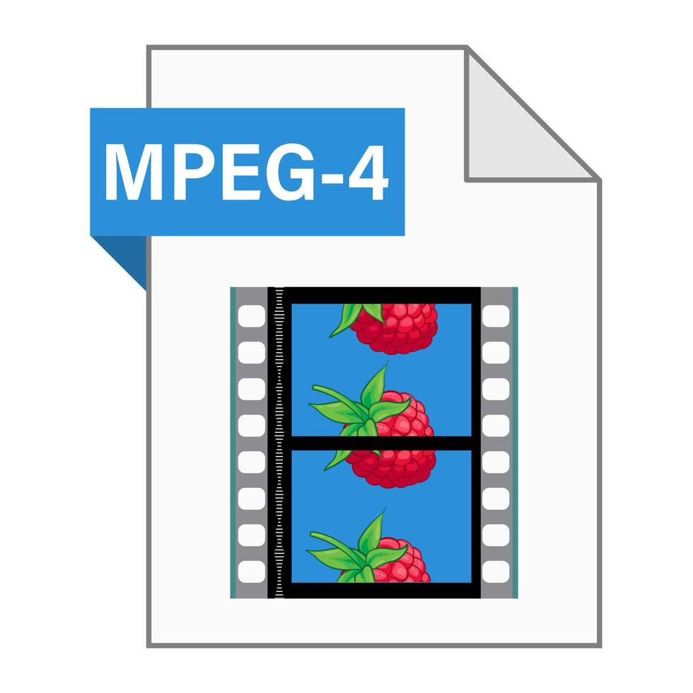 modern platt design av mpeg-4 fil ikon för webb vektor