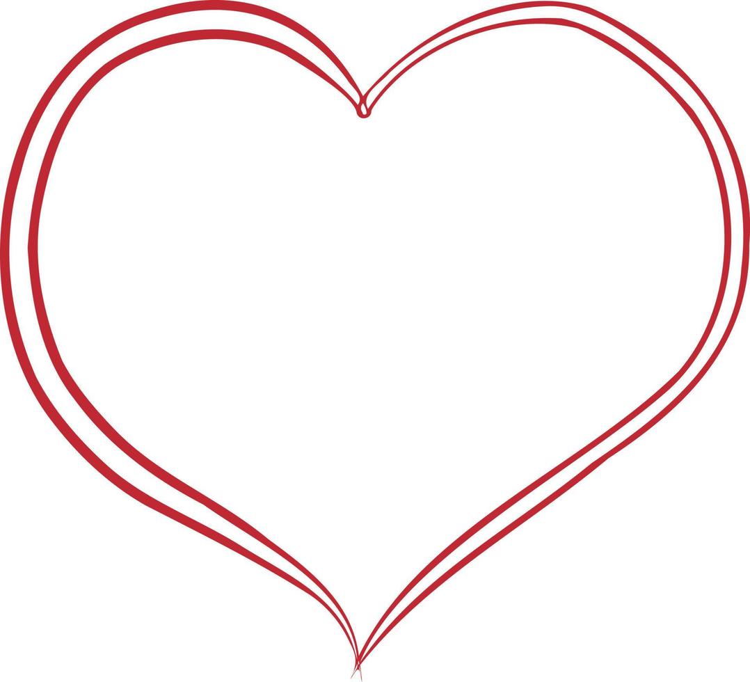 röd hjärta är en tecken av kärlek. vektor