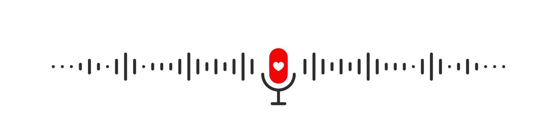 Mikrofon-Symbol. Podcast-Logo. Mikrofonsymbol mit Schallwellen. Vektorsymbole vektor
