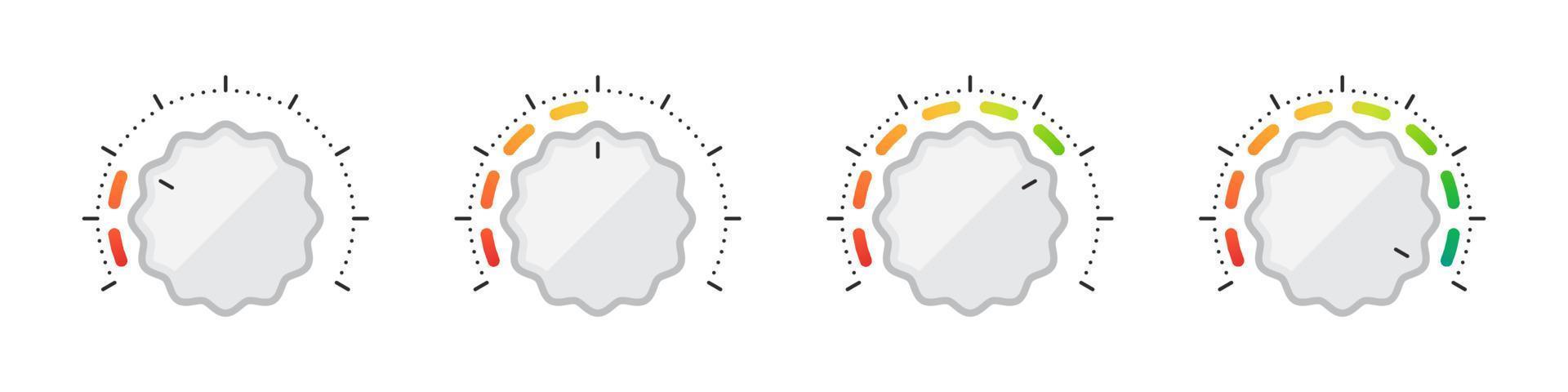 Knopfregler. Zufriedenheitsindikator. Leistungsmessung Kundenzufriedenheit. Vektor-Illustration vektor