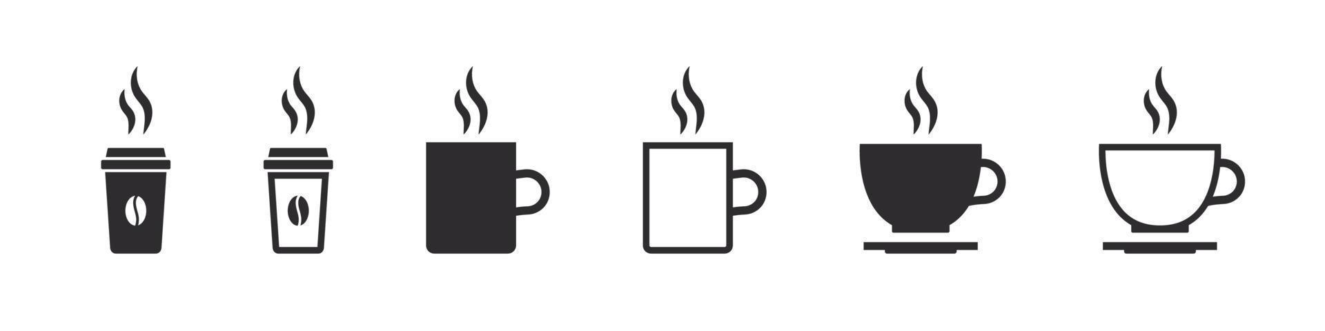 Kaffeetassen-Konzept. Symbole für Kaffeetassen. verschiedene Tassen Kaffee. Vektor-Illustration vektor