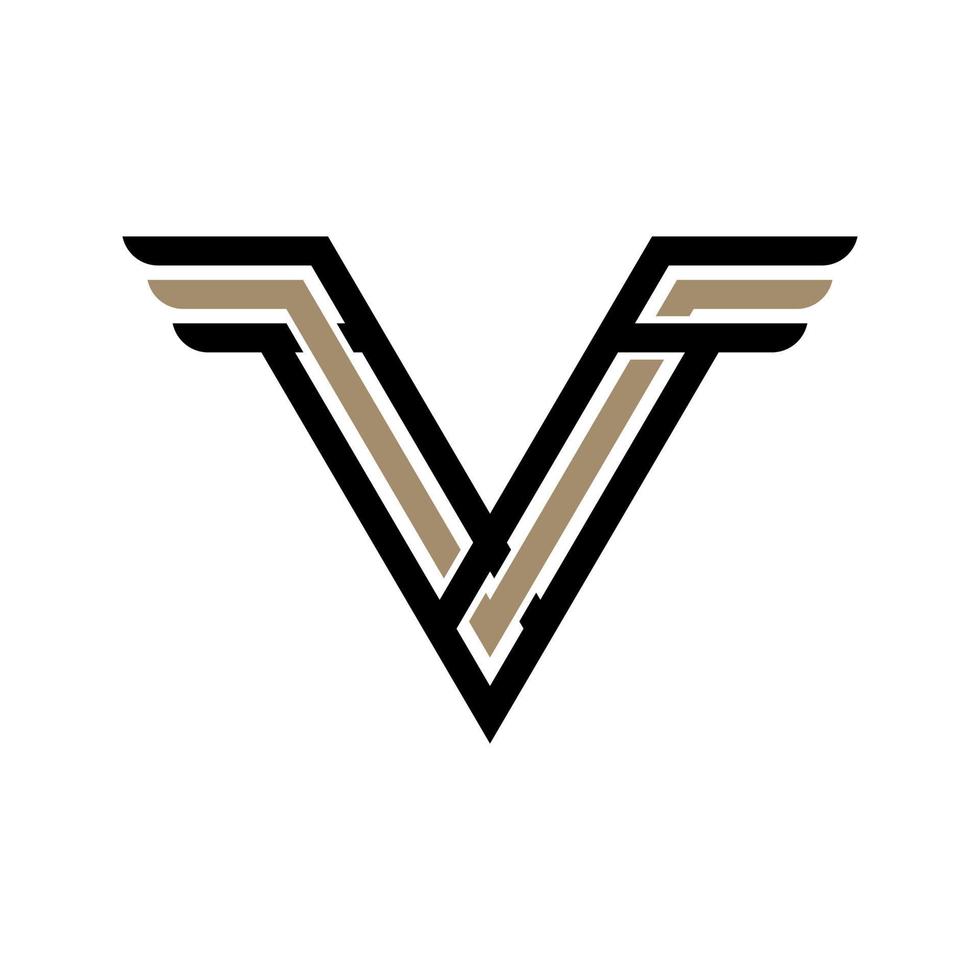 v brev logotyp design vektor