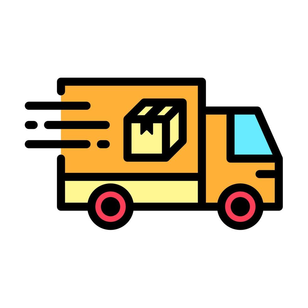 lieferung, versand, versand, logistiksymbol. LKW, Paketkasten vektor