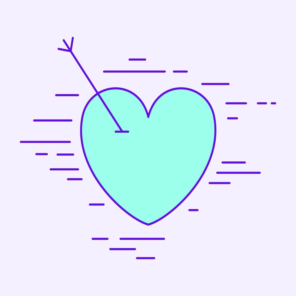 ett pil genom de hjärta. vektor illustration