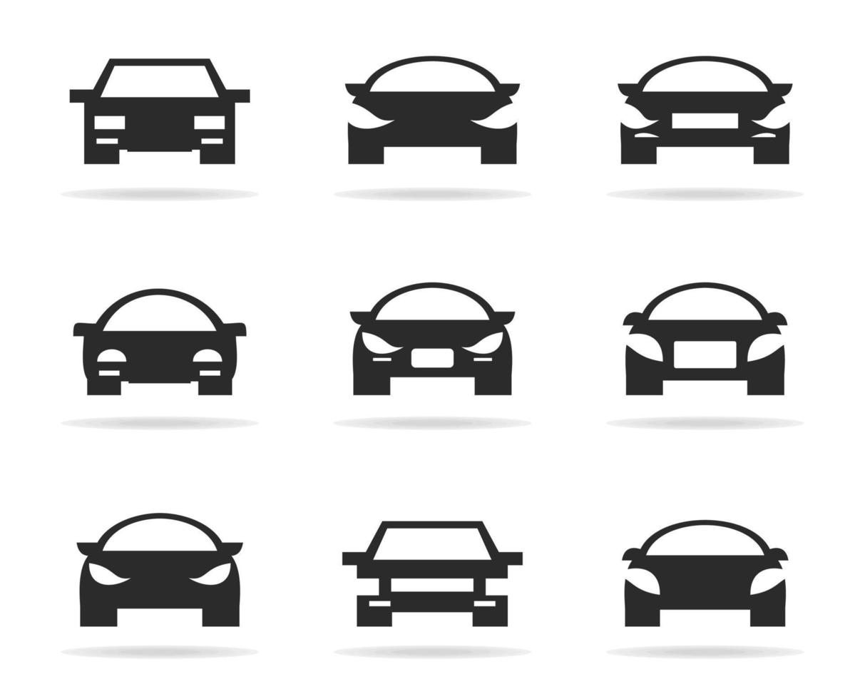 samling av silhuetter av bilar. en vektor illustration