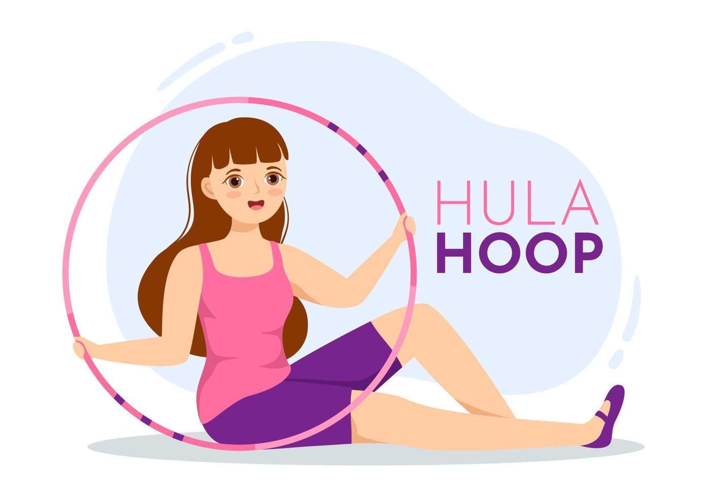 Hula-Hoop-Illustration mit Menschen, die Hula-Hoop-Hoops spielen und Fitnesstraining in handgezeichneten Vorlagen mit flachen Cartoons für Sportaktivitäten ausüben vektor