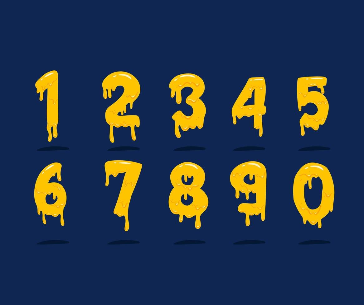schmelzkäse nummer typografie set 1 bis 10 vektorelement vektor