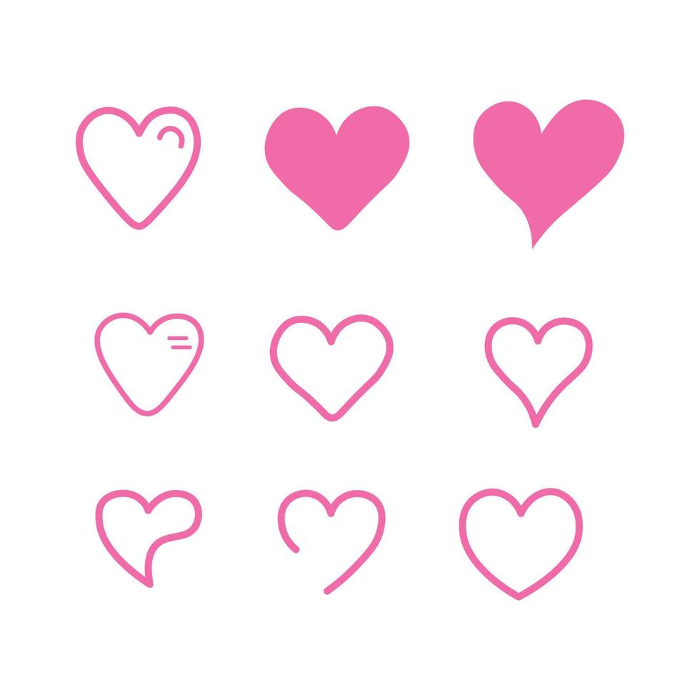 hjärta ikon samling, kärlek symboler - vektor fil