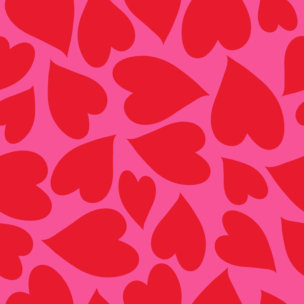 retro röd kärlek hjärtan sömlös mönster. trendig romantisk bakgrund skriva ut. hjärtans dag Semester bakgrund textur, romantisk bröllop design. y2k stil. vektor
