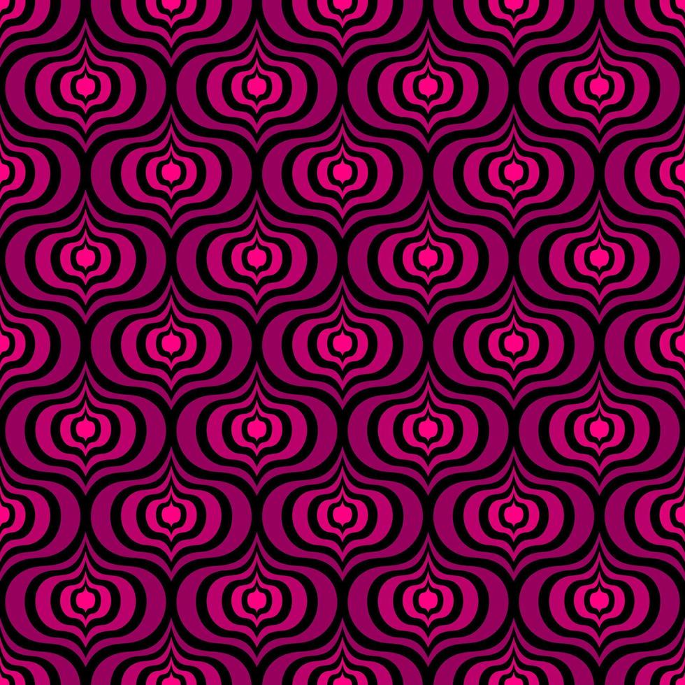 svart sömlös konst deco vektor bakgrund med rosa abstrakt element