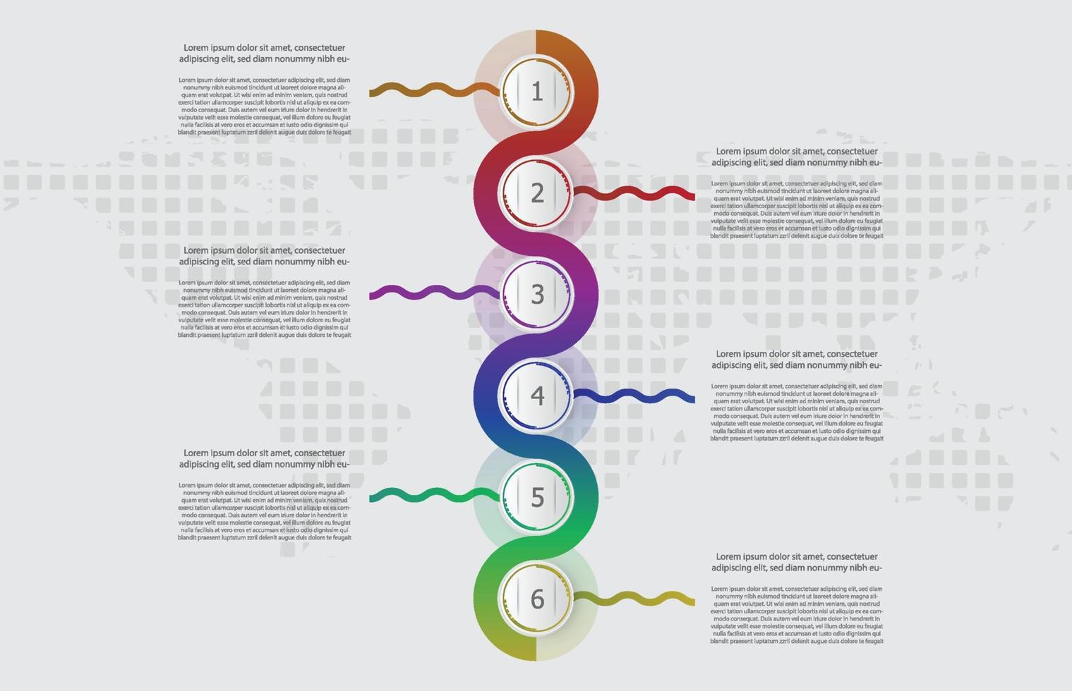 infographic mall av bearbeta steg tidslinje modern elektronisk cirkel , presentation infographic vektor