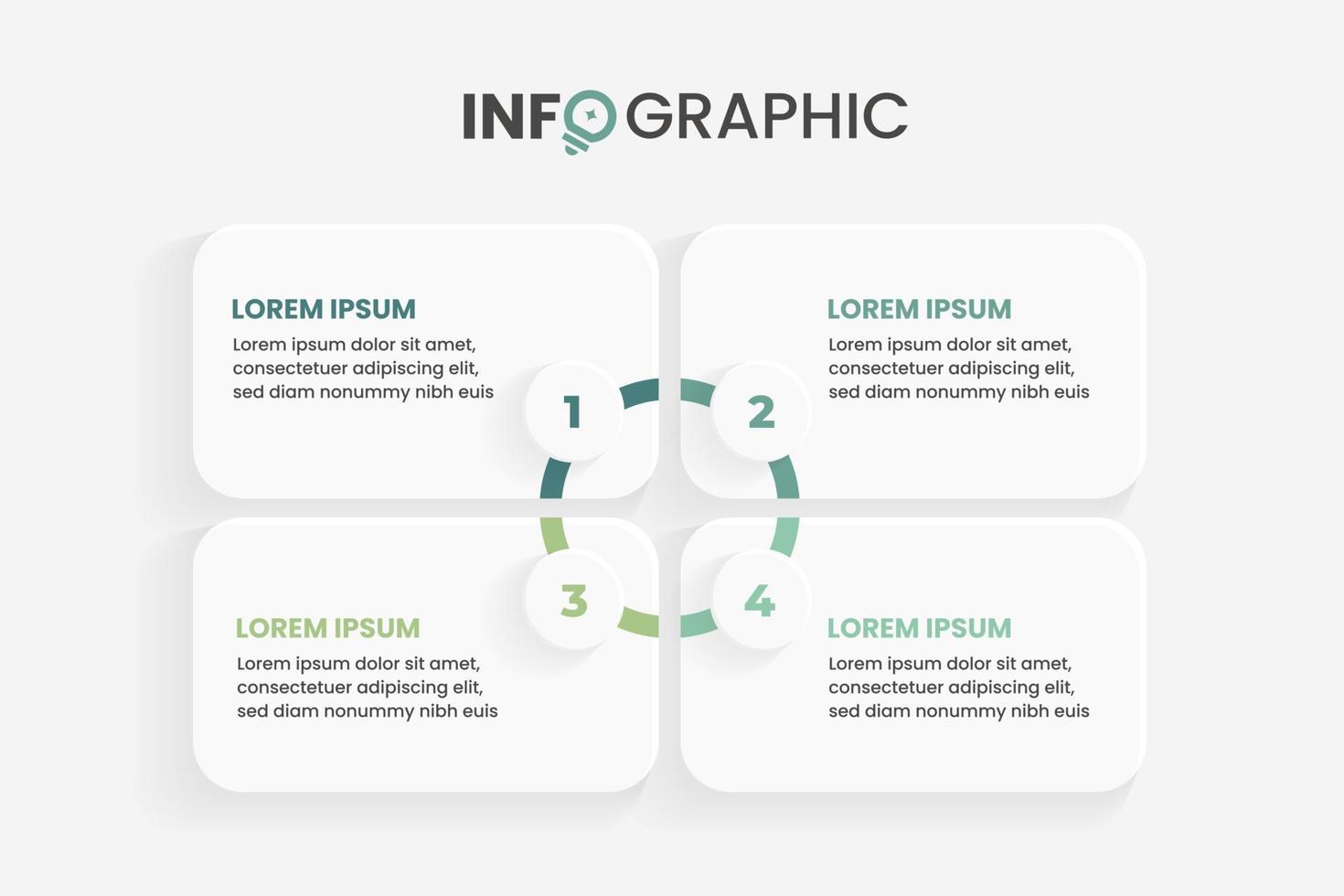 Business-Infografik-Design mit vier Optionen, Schritten oder Prozessen vektor