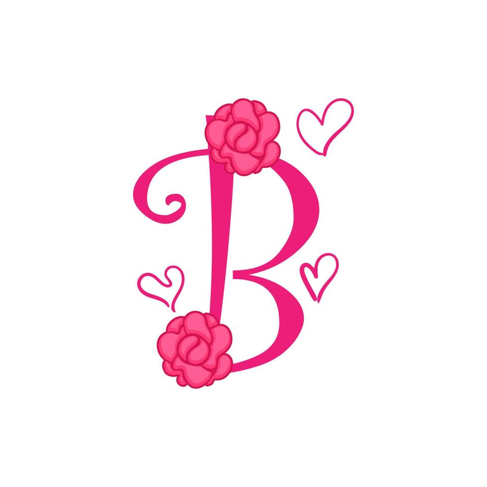 Typografie-Vektorillustration Valentinsgruß, Blume, Liebe in der rosa Farbe. vektor