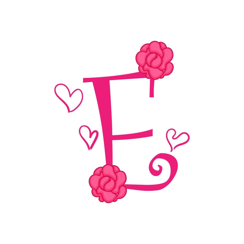 Typografie-Vektorillustration Valentinsgruß, Blume, Liebe in der rosa Farbe. vektor