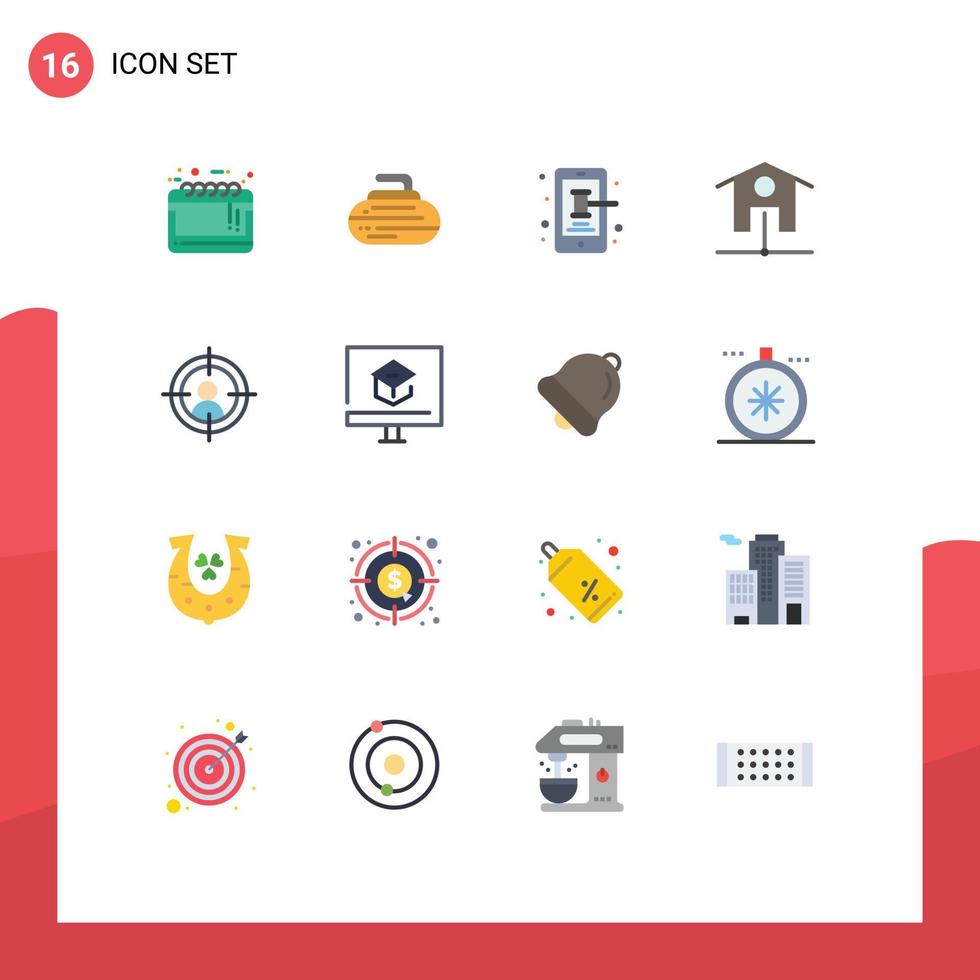 Aktienvektor-Icon-Pack mit 16 Linienzeichen und Symbolen für Ziel-WLAN-Sport-Smart-House-Handel editierbares Paket kreativer Vektordesign-Elemente vektor