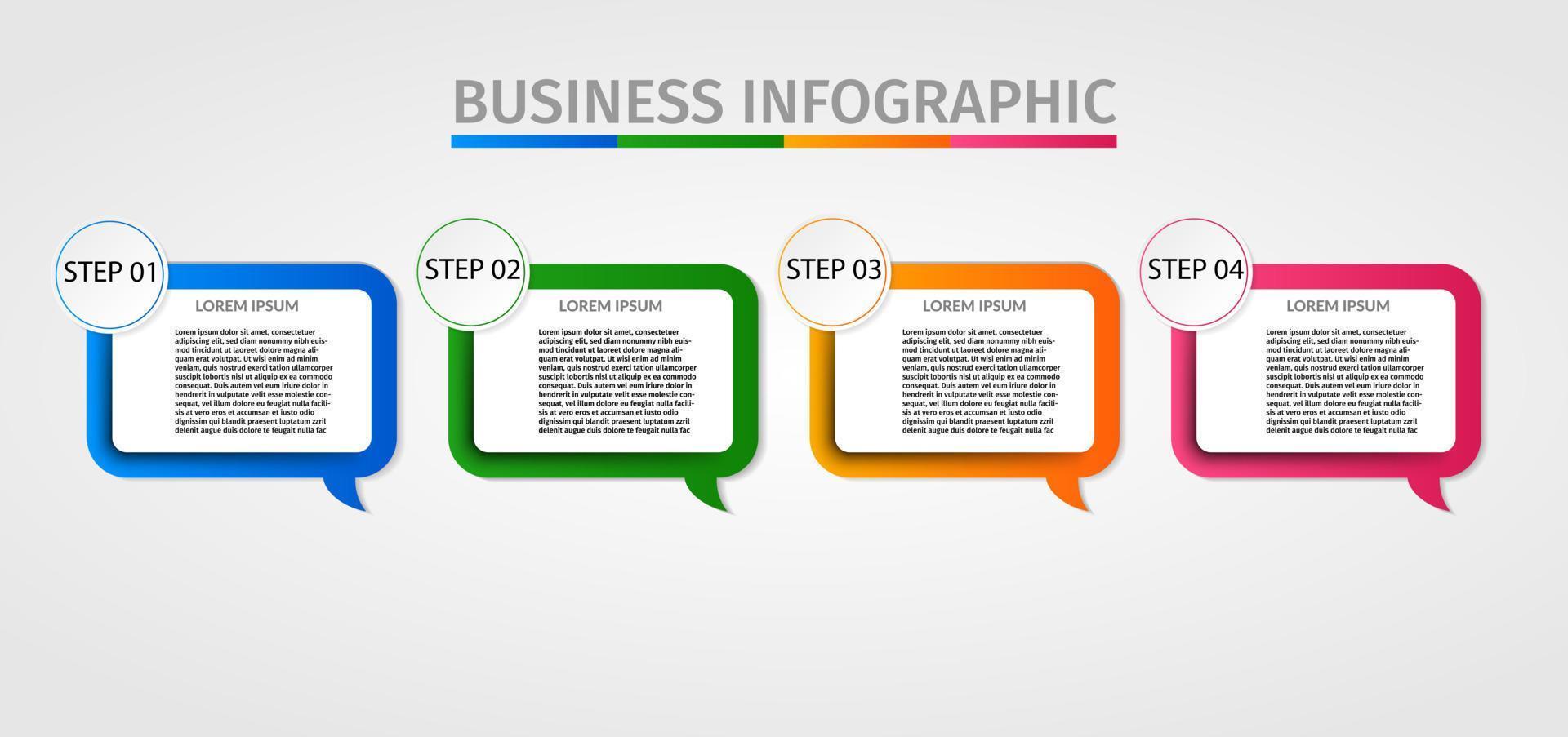 Business-Infografik. moderne Infografik-Vorlage. abstraktes Diagramm mit 4 Schritten, Optionen, Teilen oder Prozessen. Vektorgeschäftsvorlage für die Präsentation. kreatives konzept für infografik vektor