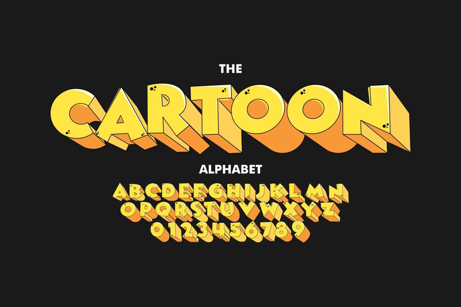 trendiges 3d-komisches schriftdesign, buntes alphabet, schriftbild. vektor