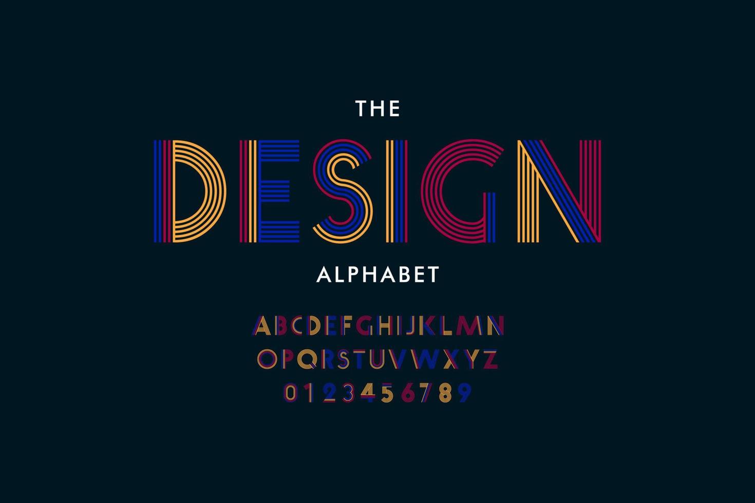 färgrik alfabet design. tecknad serie alfabet stil. söt typografi vektor