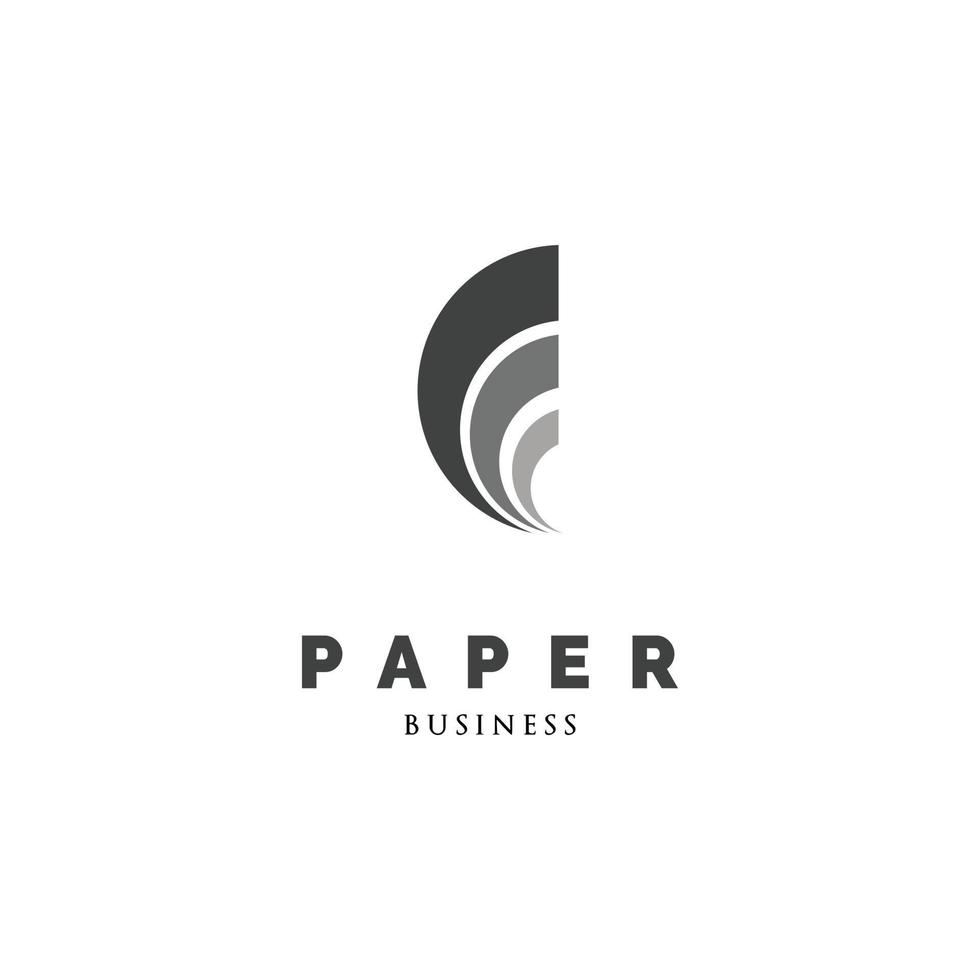 Papier-Icon-Logo-Design-Vorlage vektor